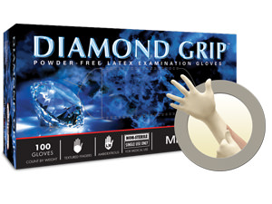 DIAMOND GRIP PowderFree LATEX Exam Gloves