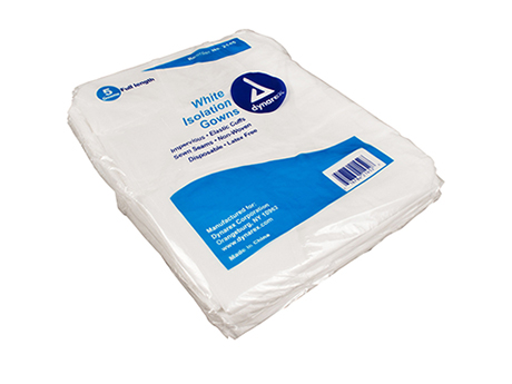 Isolation Gown Poly-Coated Barrier White 
