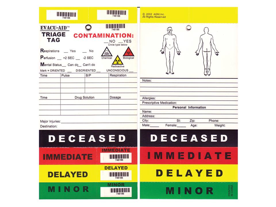 EVACUAID Triage Tags LifeAssist