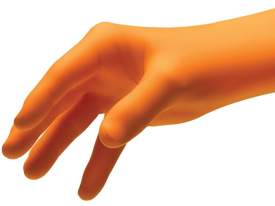 IHC NitriDerm Ultra Orange Nitrile Gloves LifeAssist