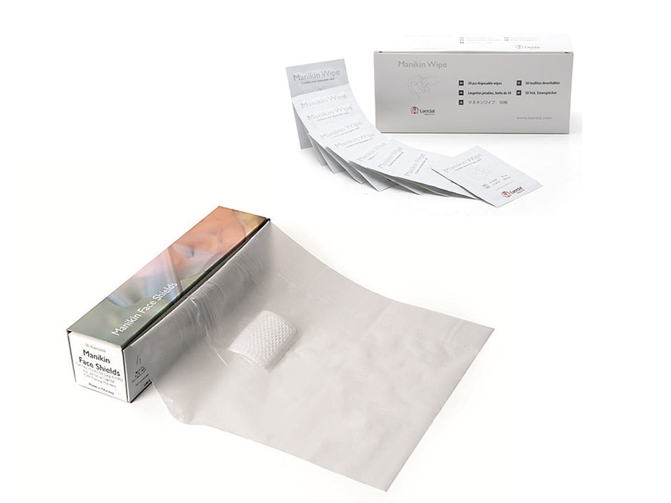 Laerdal Manikin Face Shields and Wipes