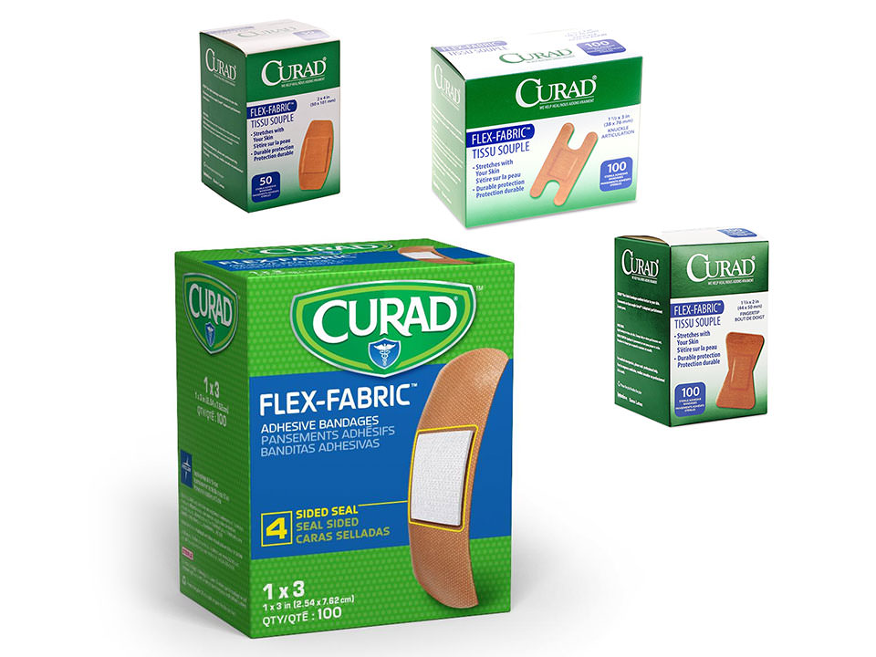 Medline - NON25650Z - Curad Fabric Adhesive Bandages,Natural,No