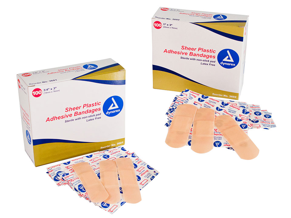 DYNAREX Adhesive Bandages, Sheer Strips