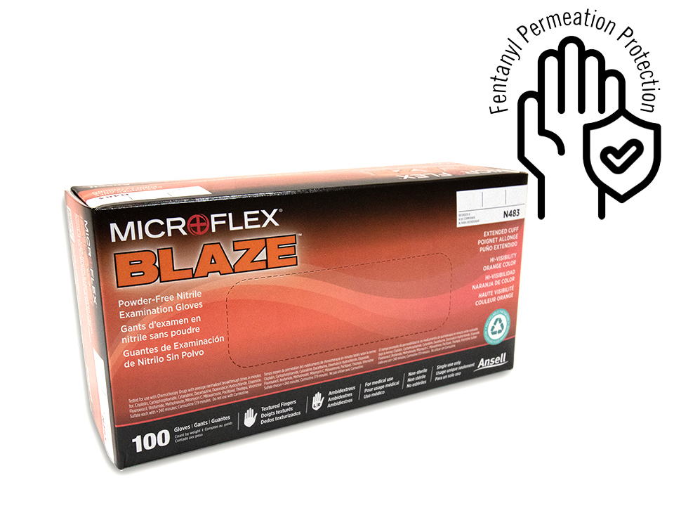 MICROFLEX Blaze Orange Nitrile Gloves | Life-Assist