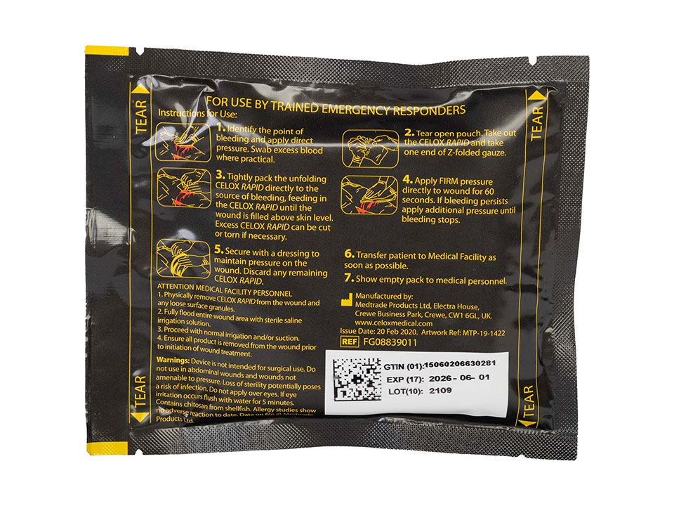 Celox Rapid Hemostatic Gauze | Life-Assist